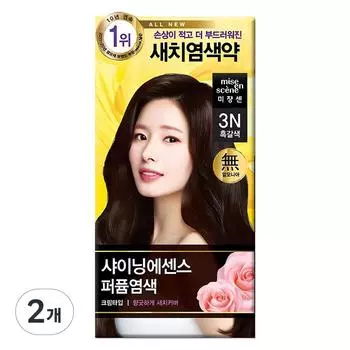 Краска для волос Mise-en-scne Shining Essence для седых волос, 3N темно-коричневый, 2 шт.
