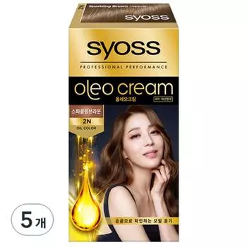 Краска для волос Saios Oleo Cream 2N, 2N искрящийся коричневый, 5 шт.