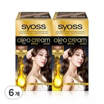 Краска для волос Saios Oleo Cream 3N, 3N Королевский коричневый, 6 шт.