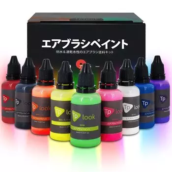 Краски для аэрографа Tplook, 9 цветов, набор акриловых красок для аэрографа, непрозрачные неоновые цвета, требуется разбавление, водостойкие, быстросохнущие, для пластиковых моделей