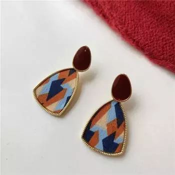 Красные серьги-гвоздики Niche Design, женские серьги высокого класса в стиле темперамент