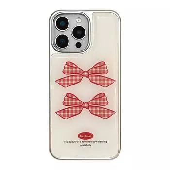 Красный клетчатый чехол для телефона с бантом iphone 11