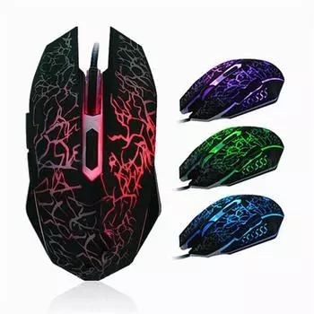 Красочная подсветка, оптическая проводная игровая мышь, мышь, 6 кнопок, Game Pro Gamer для ноутбука, ПК, компьютера D