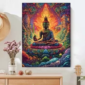 Красочная статуя Будды 5D DIY Новая Мозаика Алмазная Картина Полная Дрель Алмазная Вышивка Мозаика Набор Для Вышивки Крестом Домашний Декор 2024 Full Round 20x30CM