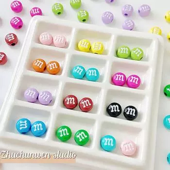 Красочные бусины из сплава Candy M Bean для браслетов и ожерелий ручной работы 1 piece синий