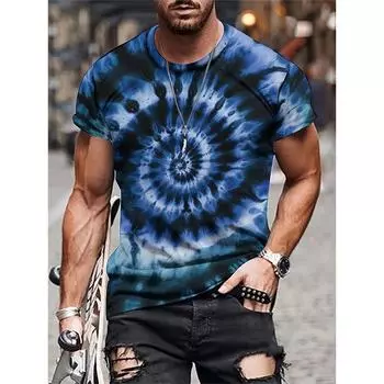 Красочные футболки с принтом Tie Dye 3D, мужские и женские повседневные футболки с коротким рукавом и круглым вырезом, большие размеры, топы Harajuku Y2k, футболки, детская одежда S