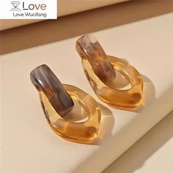 Красочные прозрачные акриловые серьги-капли для женщин, геометрические полые массивные серьги-капли для девочек, модные ювелирные изделия, подарок