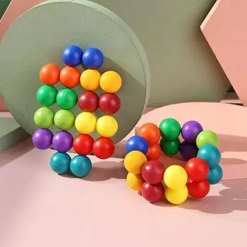 Красочный 3D кубический шар ручной работы головоломка декомпрессионный мяч игрушка The diameter of a single bead is 2cm