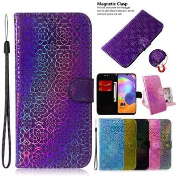 Красочный кожаный чехол для телефона с градиентом для Iphone 6 6s 7 8 Plus X Xs Xr 11 Pro Max Se 2020 5 5s откидная обложка для книги, кошелек-подставка For iPhone 6S Plus розовый