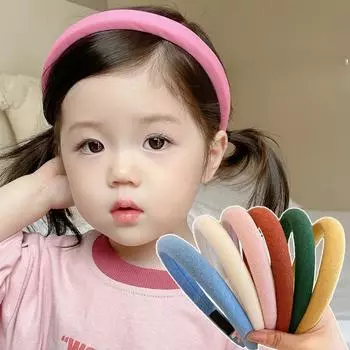 Красочный матовый головной убор, простая базовая повязка на голову для мытья лица, темпераментный обруч, широкая повязка для волос, пучок волос, детские аксессуары для волос