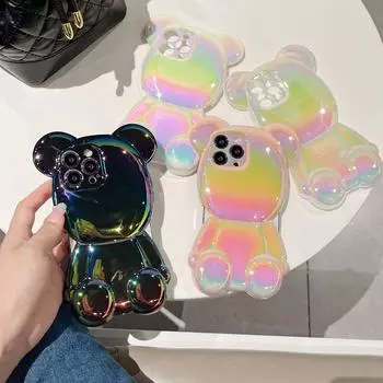 Красочный защитный чехол Soft Shell для iPhone 13/14 - дизайн Violent Bear для телефонов 15ProMax Colorful 2. iPhone 11