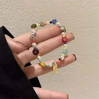 Красочный женский браслет из бисера из смолы, милый забавный мультяшный браслет ручной работы из бисера, легкий браслет дружбы, роскошные популярные ювелирные изделия, подарок