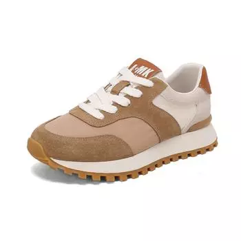 Krazing Pot Microfiber Spring Autumn Summer Sneakers Platform Lace Up Mixed Color Women Casual Shoes 35 абрикосовый