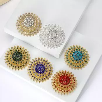 Креативная брошь со стразами из сплава, модный корсаж, женская одежда, аксессуары