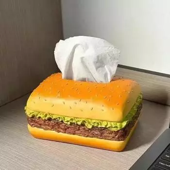 Креативная коробка для салфеток в виде бургера и кукурузы, журнальный столик для гостиной, пластиковая коробка для салфеток, персонализированные украшения для рабочего стола
