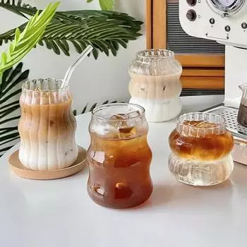 Креативная стеклянная кружка Прозрачный термостойкий стакан для сока, молока, кофе, кружка для дома, стаканы для воды, пивные бокалы для коктейлей, посуда для напитков 401-500ml