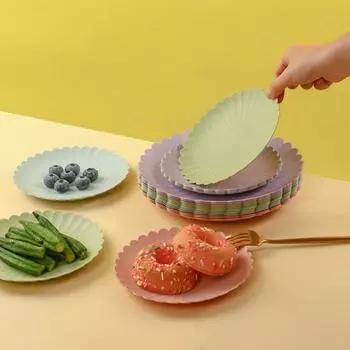 Креативная тарелка с кружевным декором, изысканная красивая пластиковая тарелка для торта S синий