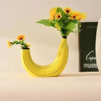 Креативная ваза-банан из смолы, украшения для дома, ваза Ins Wind Flower, скандинавское простое украшение стола