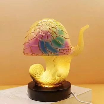 Креативные настольные лампы серии Stained Plant из смолы, красочные прикроватные тумбочки для спальни, цветы, грибы, ретро настольная ночная лампа, атмосферный свет