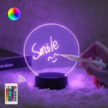 Креативный 3D USB светодиодный ночник с DIY письменным контентом, пульт дистанционного управления, ночные огни, доска объявлений, стол, декор для спальни, лампа, подарки для девочек