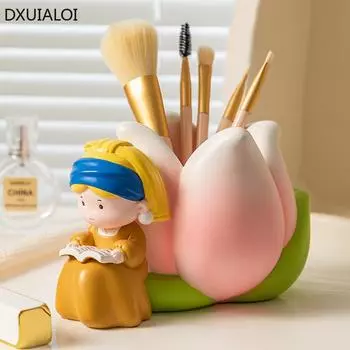 Креативный милый персонаж скульптура держатель для ручки офисный рабочий стол хранение украшение студенческие практичные канцелярские принадлежности украшение дома