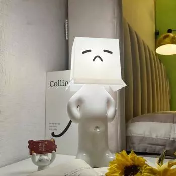 Креативный светодиодный ночник Claeted Naughty Boy USB Plug Unique Pleats Reading Lighting Спальня Прикроватная тумбочка Светильник Детский подарок USB Plug белый