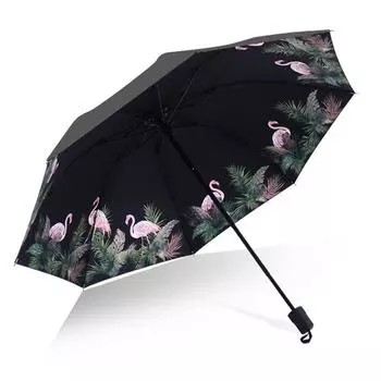 Креативный зонт Фламинго Черный Клеевой Прозрачный Зонт Анти УФ-Защитный Зонт Женский Солнцезащитный Рекламный Зонт