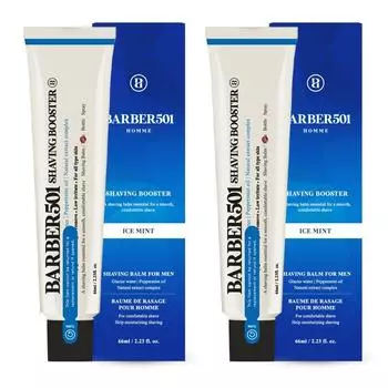 Крем для бритья Barber 501 Shaving Booster, ледяная мята, 66 мл, 2 шт.