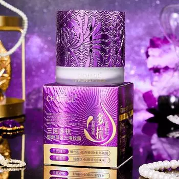 Крем для лица Three-Cause Anti Aging Blue Purple Light Hydrating Firming Face Cream Увлажняющий уход за кожей против морщин для женщин 60g