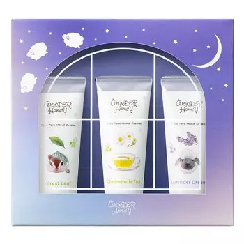 Крем для рук VECUA Honey Honey Forest, подарочный, расслабляющий, ночной, трио 20 г x 3 шт.