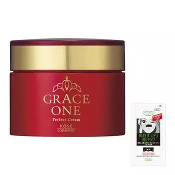 Крем KOSE Grace One Rich Cream 100 г + 1 бонусная упаковка тампонов для носа