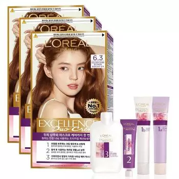 Крем-краска для волос L Oral Paris Excellence Duo, нет. 6.3 Золотисто-коричневый, 3 шт.