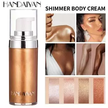Кремовый хайлайтер Radiant Glow Highlighter Cream с 4 оттенками - водостойкий и стойкий мерцающий макияж для лица и тела, жидкий хайлайтер с блеском для всего тела 01