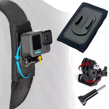 Крепление на плечевой ремень рюкзака с быстросъемной пряжкой на 360° для GoPro Hero 10 9 8 7 6 5 Аксессуар для экшн-камеры Dji Action 2