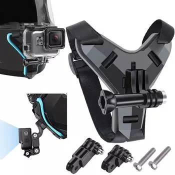 Крепление на ремень для шлема для Gopro Hero 11 10 9 8 7 6 5 4 3 мотоцикла Yi Экшн-спортивная камера крепление анфас держатель аксессуары чёрный