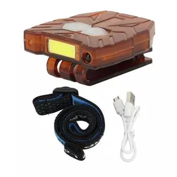 Крепление на шляпу, датчик движения, 2 передачи, USB, перезаряжаемый, мини-фонарь без помощи рук COB для пеших прогулок, рыбалки, бега