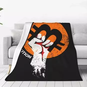 Крипто-вязаное одеяло, фланелевое одеяло с биткойнами, криптовалютой Btc Blockchain Geek, мягкие пледы для постельных принадлежностей, дивана, одеяла для спальни 75x100cm