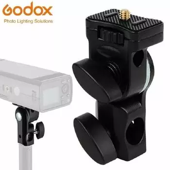 Кронштейн-держатель Godox AD-E2 E с винтом 1/4 дюйма сверху для крепления вспышки Godox AD200 AD200PRO AD300PRO Flash Speedlite чёрный
