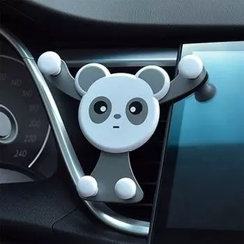 Кронштейн для мобильного телефона Кронштейн для сотового телефона Автомобильный держатель телефона Panda Автомобильный держатель телефона на вентиляционную решетку серебряный