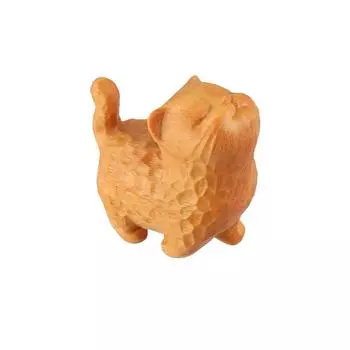 Крошечная скульптура кошки, ручная резьба, фигурка животного, украшение кошки, деревянная статуэтка кошки, детские подарки C