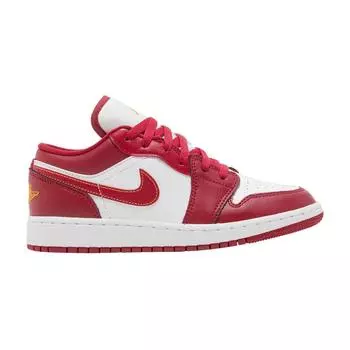 Кроссовки Air Jordan 1 Low GS Cardinal Red Kids Noble-Red White University-Gold 553560-607 40
