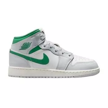 Кроссовки Air Jordan 1 Mid GS Summit White Pine Green Kids Pure-Platinum Sail DQ8423-142 36.5