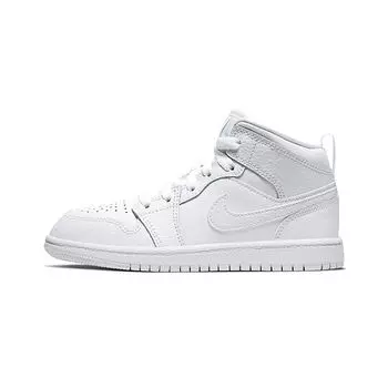 Кроссовки Air Jordan 1 Mid PS Triple White 2021 для детей 640734-130 28