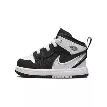 Кроссовки Air Jordan 1 Mid RM EasyOn TD черные белые детские FQ1283-001 27