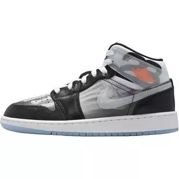 Кроссовки Air Jordan 1 Mid SS GS X-Ray Kids Black Ice-Blue Total-Crimson HF3210-001 37.5