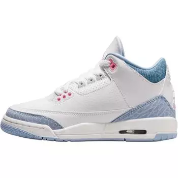 Кроссовки Air Jordan 3 Retro GS Белые Cobalt Bliss Детские Розовое сияние Футбольно-серый HQ0784-101 35.5