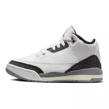 Кроссовки Air Jordan 3 Retro PS Cement Grey Kids белые Summit-White Fire-Red DM0966-106 28