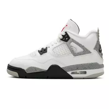 Кроссовки Air Jordan 4 Retro OG GS White Cement 2025 Kids Tech-Grey Black Fire-Red IB4171-100 35.5