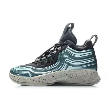Кроссовки для баскетбола Li Ning CF Shifting Celestial Star Glaze Fabric с амортизацией, нескользящей поддержкой, средней высоты, в стиле ретро, мужские кроссовки светло-синего цвета AGBP113-3 42