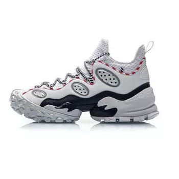 Кроссовки для баскетбола в стиле ретро LiNing Countflow Monster Eye Mid Durable Breathable Retro Basketball Shoes Men sneakers White Red AGLP135-3 40